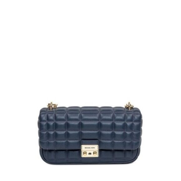 MICHAEL KORS Tribeca quilted leather convertible shoulder crossbody bag -NAVY - Picture 2 of 15